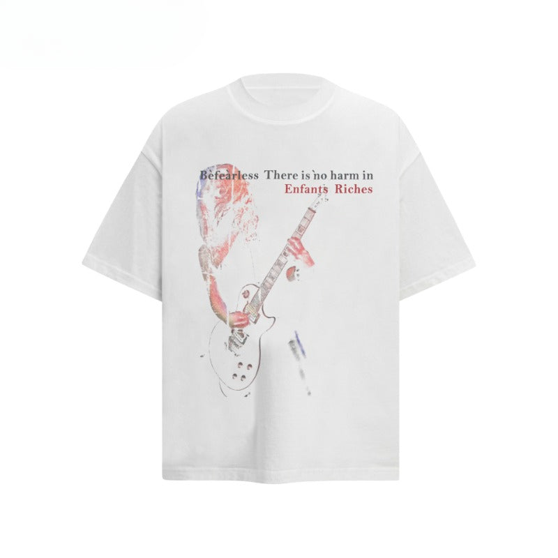 80s And 90s Vintage T Shirts Vintage Washing Water Old Rock Hand Short Sleeve T-Shirts