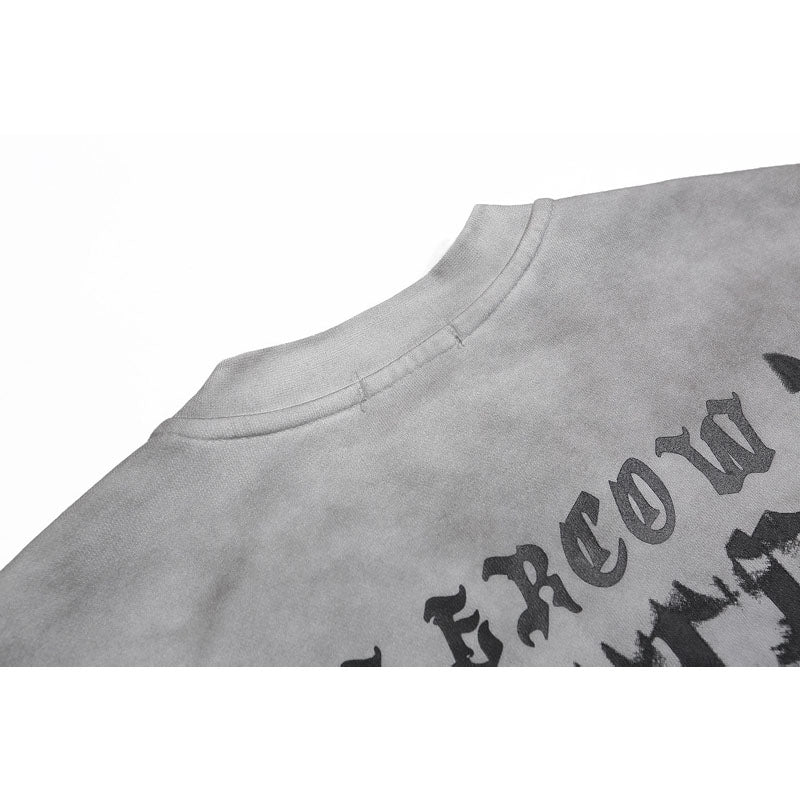 Streetwear Hoodie vintage do dirty gradual change crew neck sweater butterfly print top