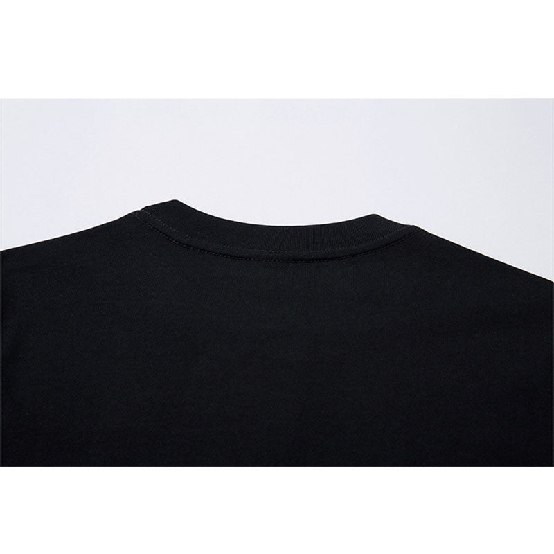 US drip outfits Summer Vintage Blur Portrait Casual Loose Short Sleeve T-Shirts