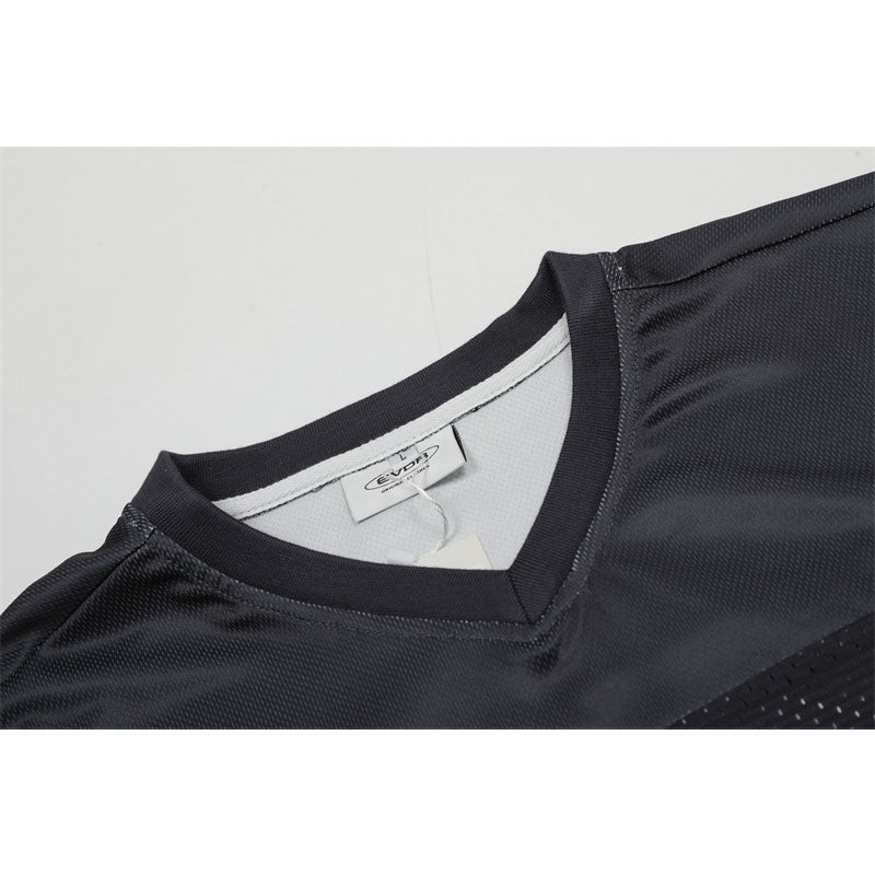Stone Wash T shirt Rugby jersey Short Sleeve Casual T-shirt