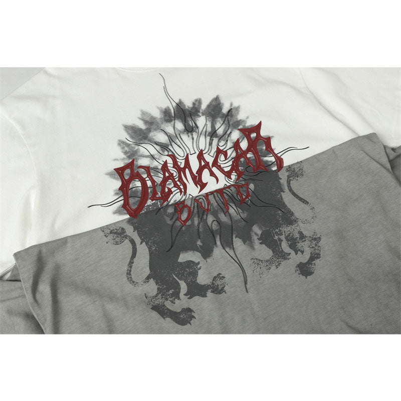 Casual Street Wear Washed Retro T-Shirt Anime Old