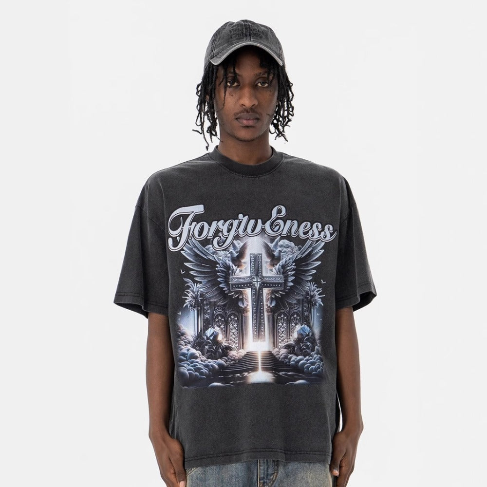 Vintage 90s Hip Hop Clothing Summer Crew Neck Short Sleeve T-Shirt