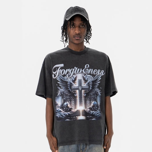 Vintage 90s Hip Hop Clothing Summer Crew Neck Short Sleeve T-Shirt