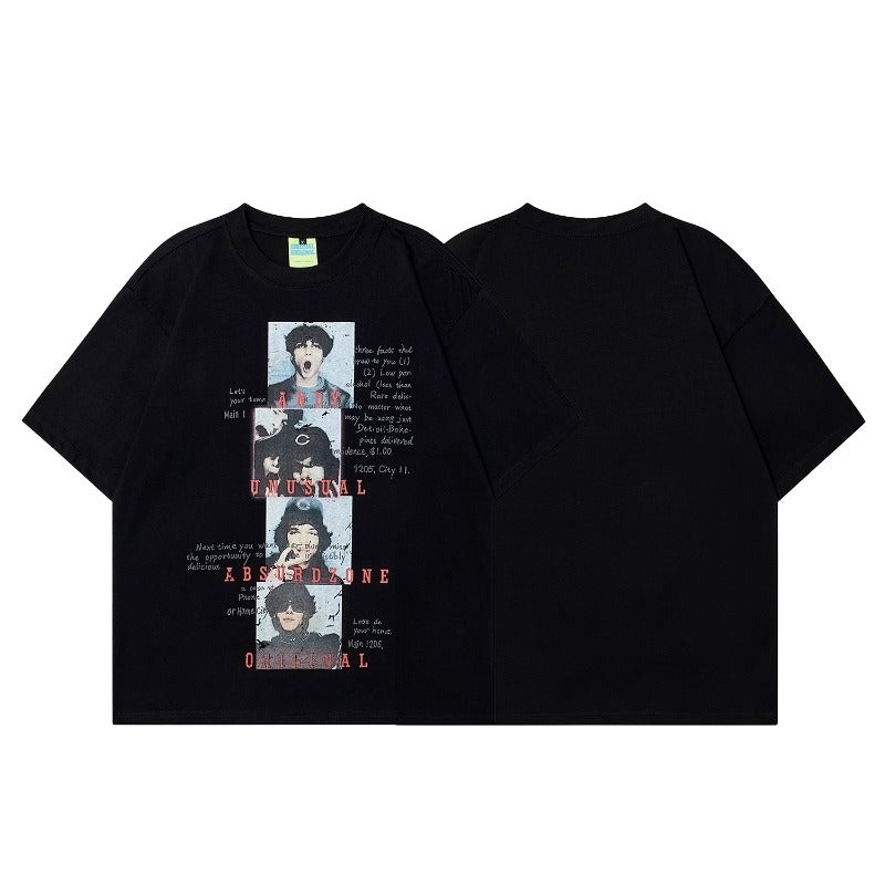 90s West Coast Hip Hop Fashion T-Shirts Vintage Character Photo Cover Loose Short Sleeve T-Shirt