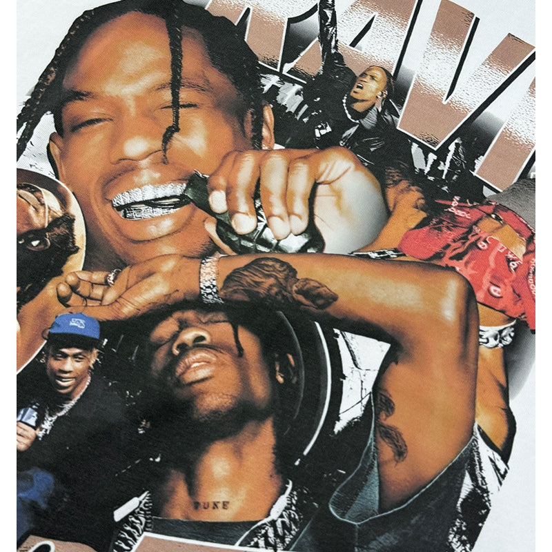 Cool t rapper hip hop Travis Scott print long sleeve short sleeve t-shirt Vintage