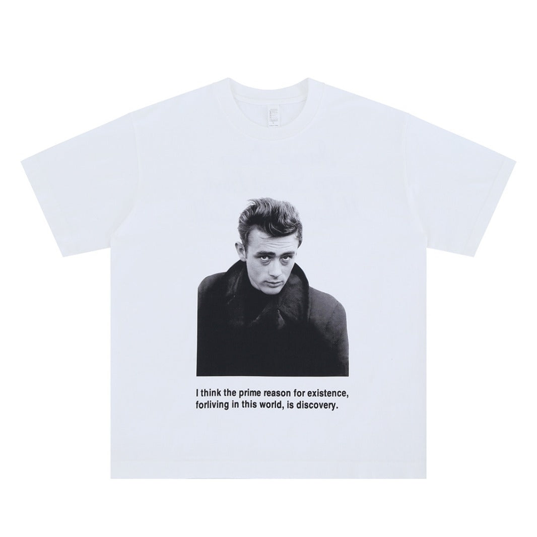 Vintage 90s Hip Hop Clothing Summer Hip Hop Vintage Portrait Crew Neck Short Sleeve T-Shirt