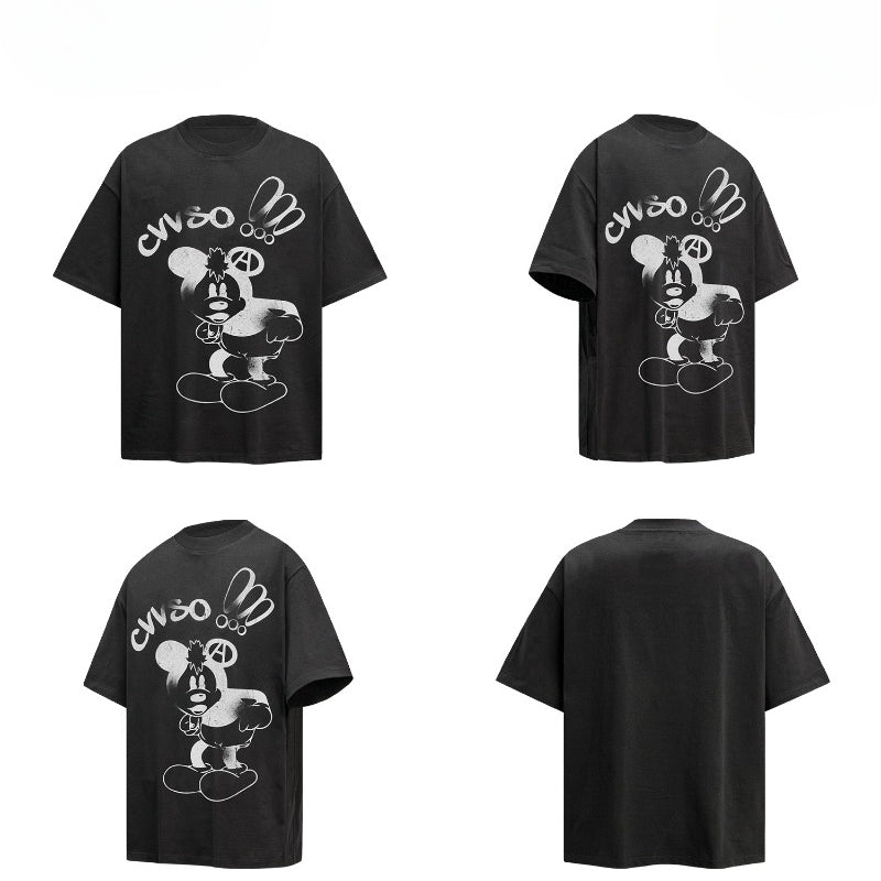 80s And 90s Vintage Fun Cartoon Print Short Sleeve T-Shirt