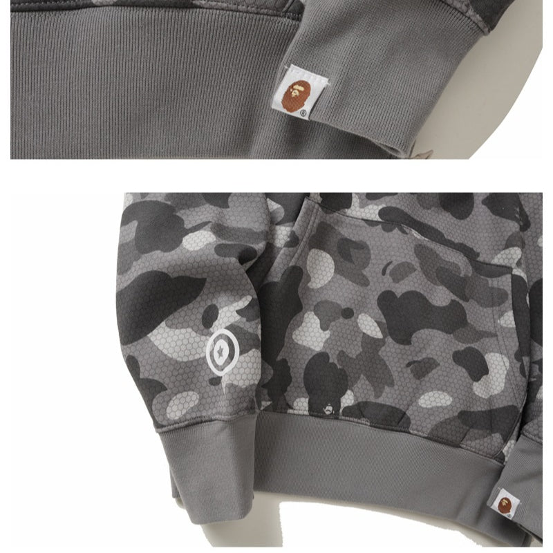 Ape Hoodie Zip Honeycomb Camo Kangaroo Pocket Sweater Pullover