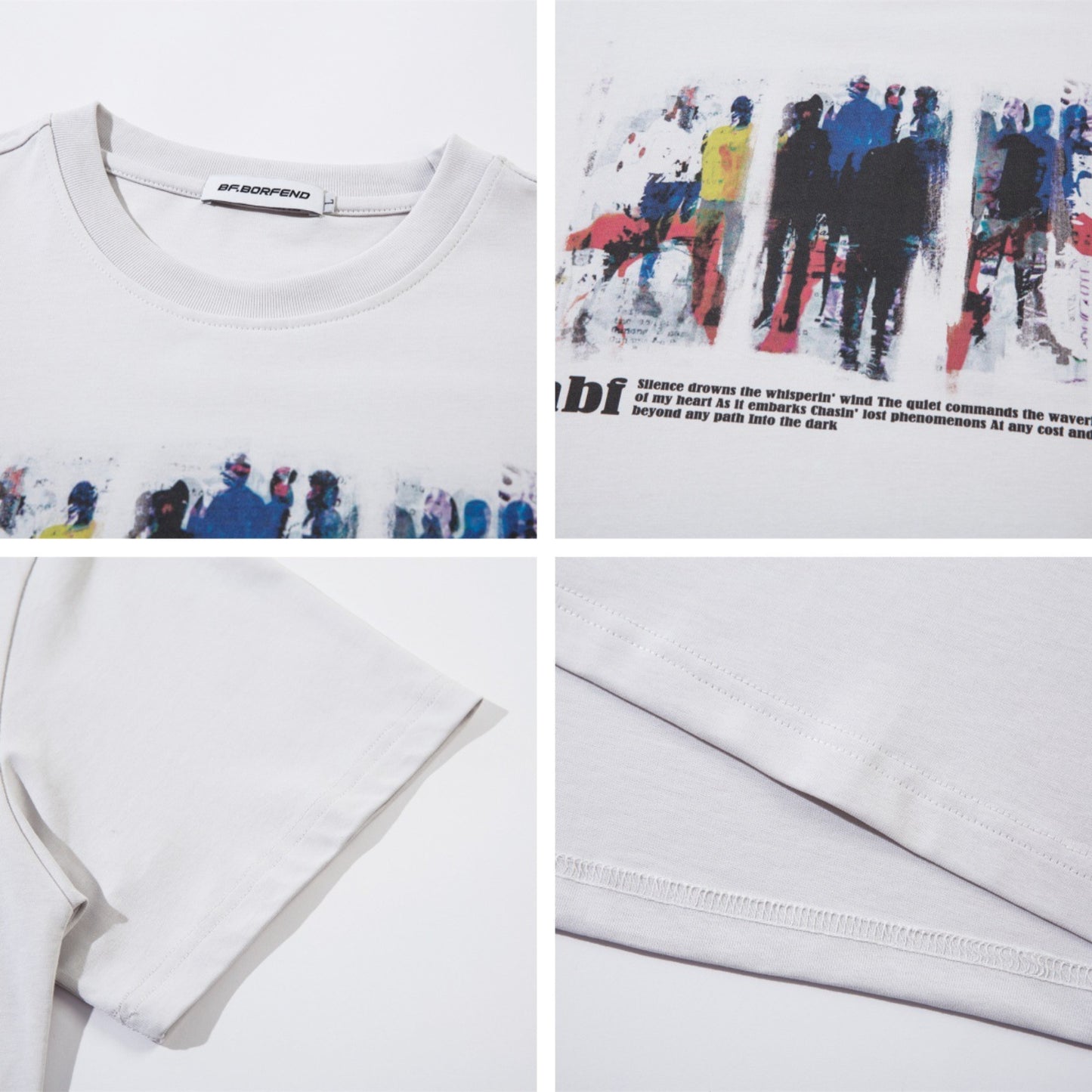 Distorted vintage portrait print short-sleeved t-shirt summer loose casual top