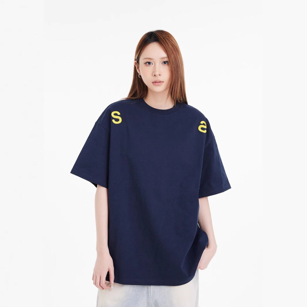 Nostalgia T Shirts Vintage Letter Embroidered Short Sleeve T-Shirt