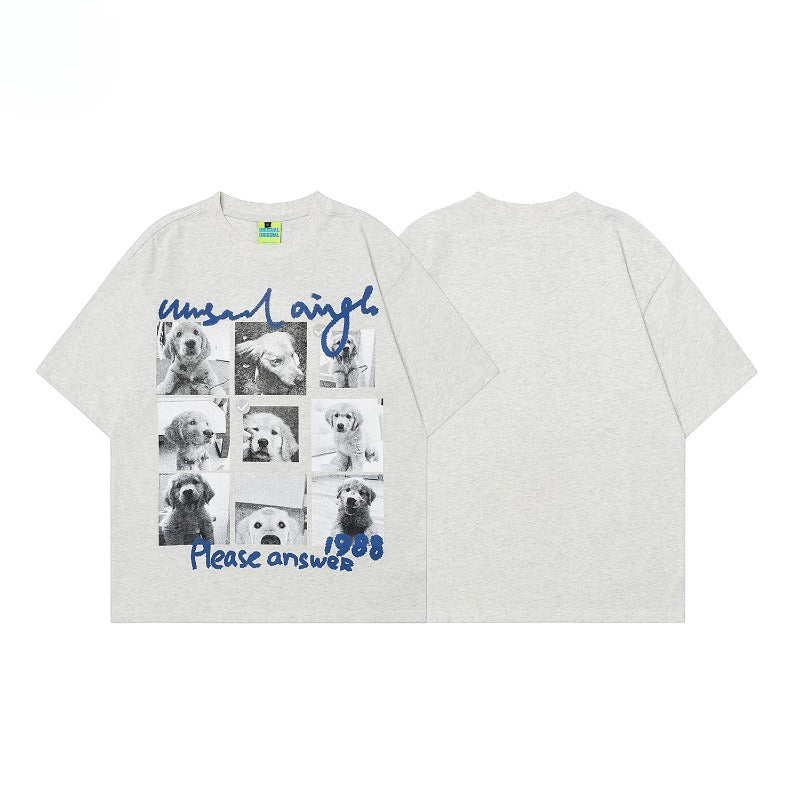 90s West Coast Hip Hop Fashion T Shirts Summer Couple Loose Short Sleeve T-Shirt