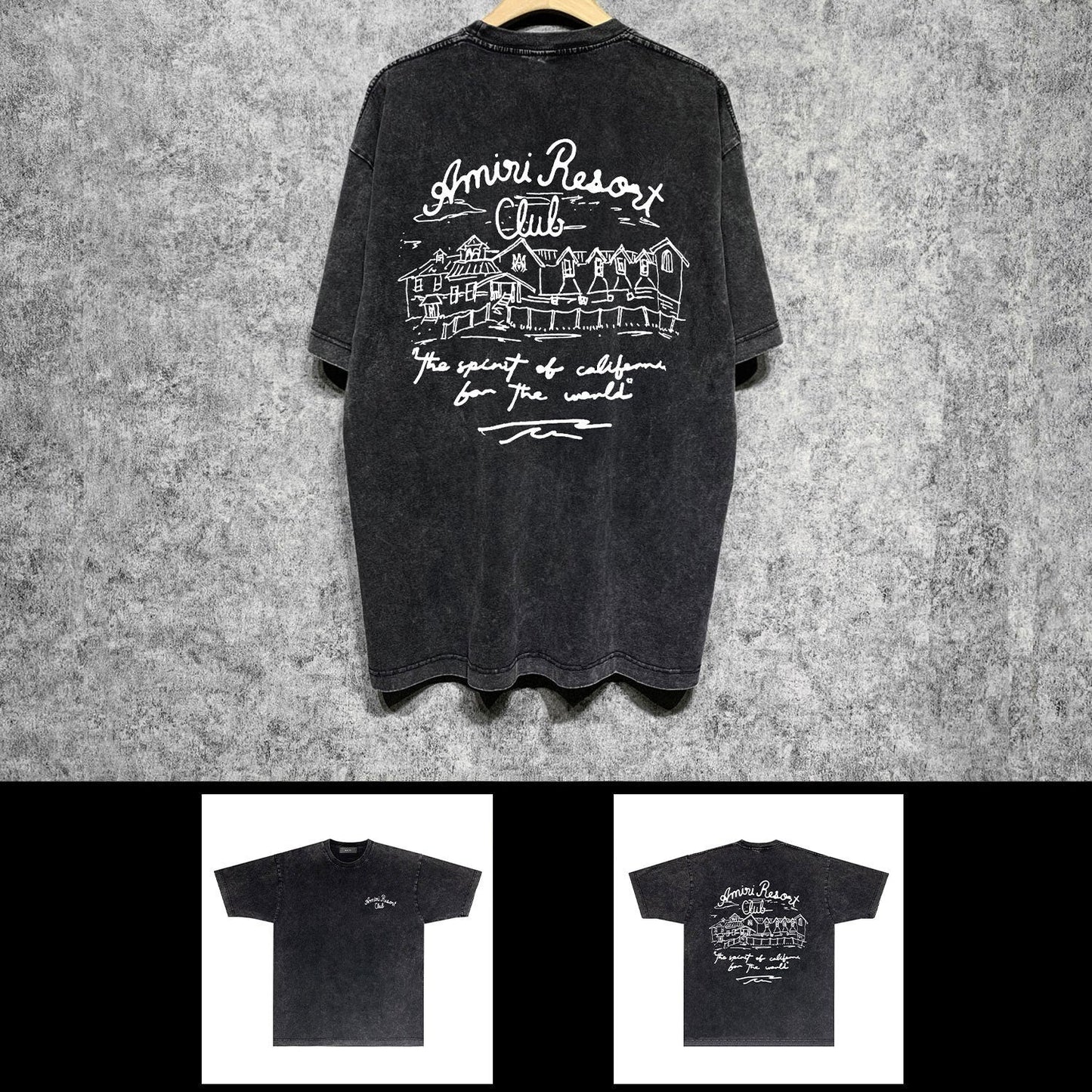 Amiri washed t-shirt sketch country short sleeve