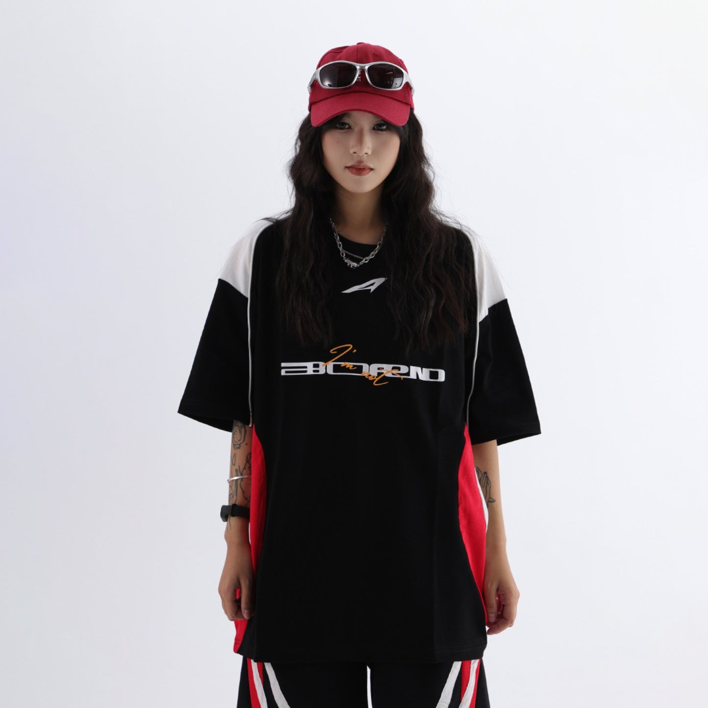 Racing oversized t shirt retro locomotive style t-shirt racing suit sweatshirt short sleeve t-shirt