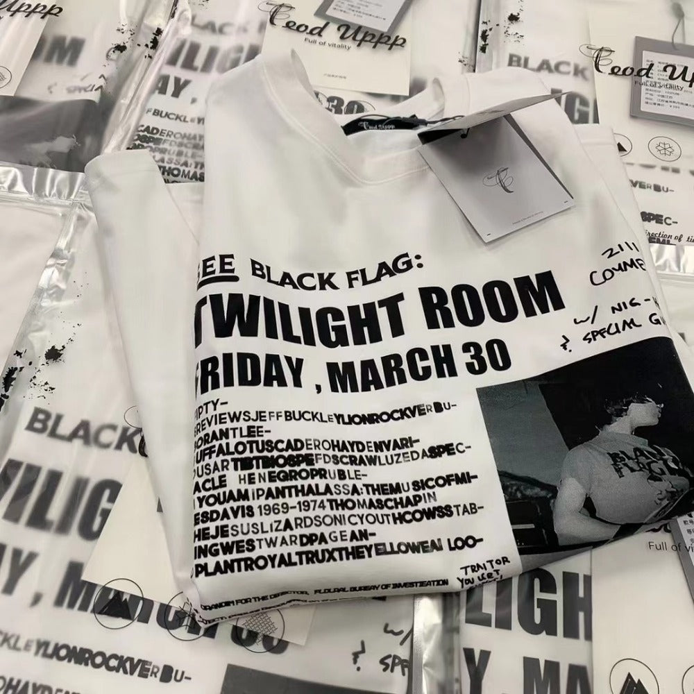 Streetwear Eua t-shirt Cotton Small Neckline Short Sleeve T-Shirt