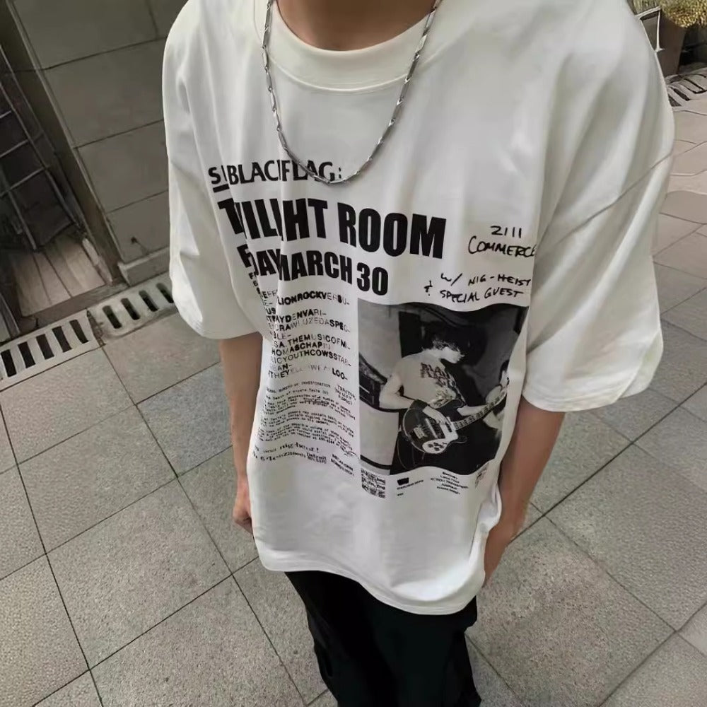 Streetwear Eua t-shirt Cotton Small Neckline Short Sleeve T-Shirt