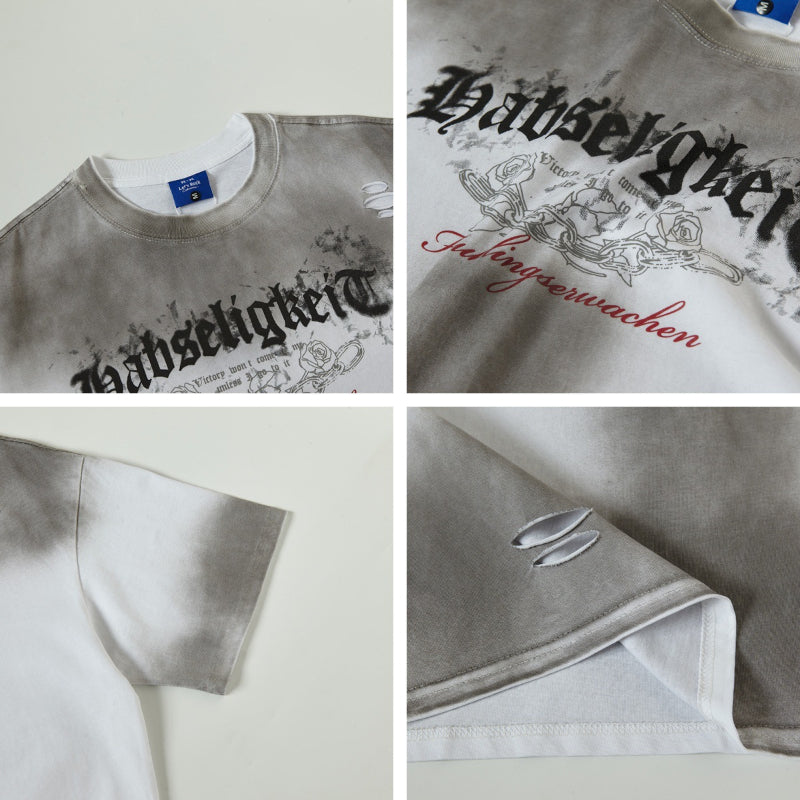 Nyc T Shirt Ripped Short Sleeve T-Shirt Summer Loose Top