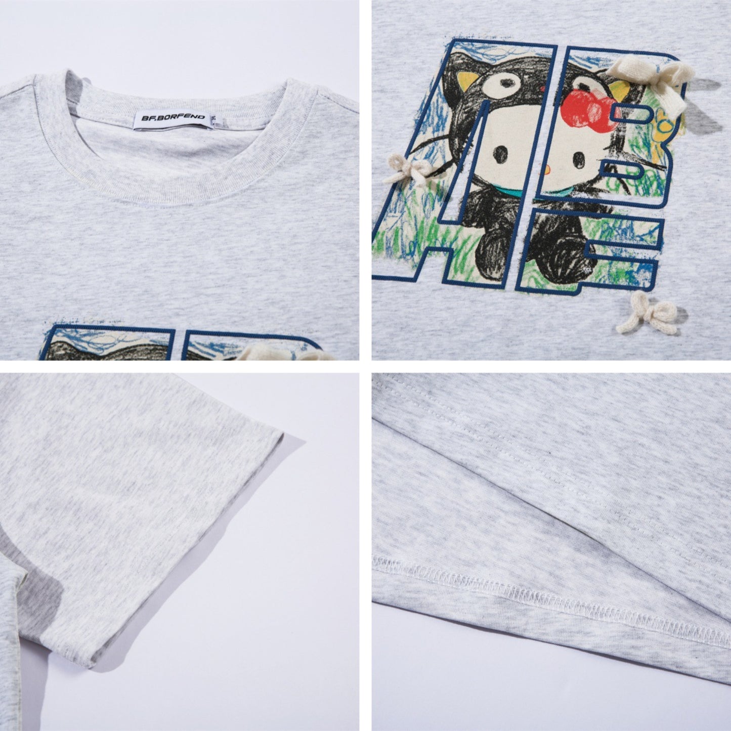 Distorted vintage graffiti short-sleeved t-shirt summer loose casual top
