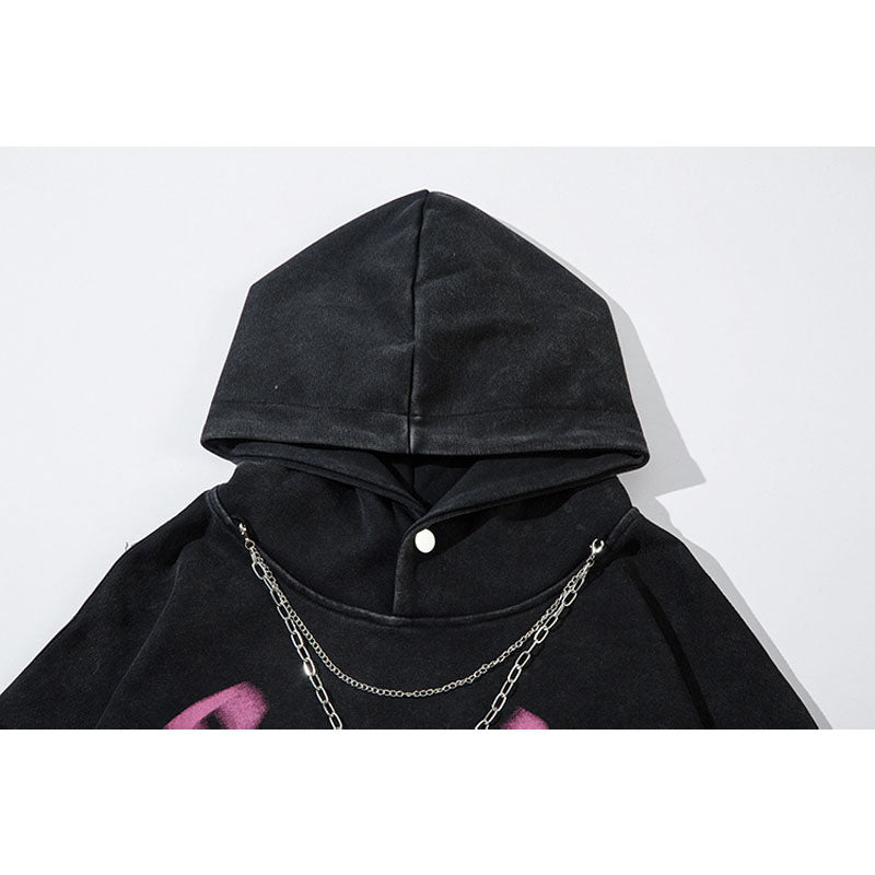 Streetwear Hoodie Washed Vintage Old Sweater Fall Hip Hoodie Loose Top