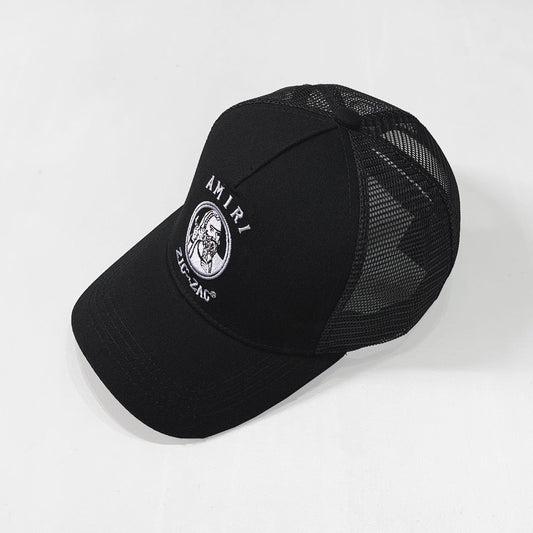 Amiri Hat Peaked Cap Sunshade Beach Casual Hat Adjustable Metal Lock Baseball Cap