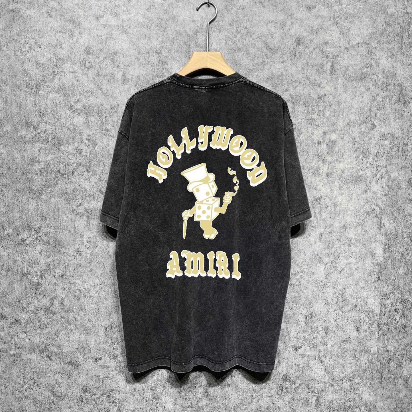 Amiri washed t-shirt dice man printing short sleeves