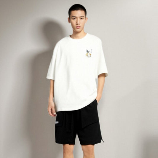 Vice streetwear Vintage Alphabet Print T-Shirt Summer Crew Neck Loose Short Sleeve T-Shirts