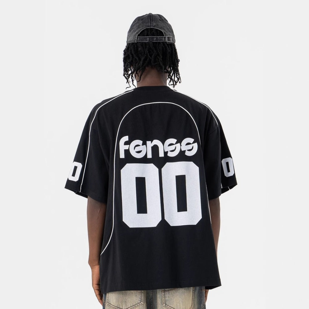 Vintage College Shirts Spring and Summer Retro Football Suit Crew Neck Casual Short Sleeve T-Shirt