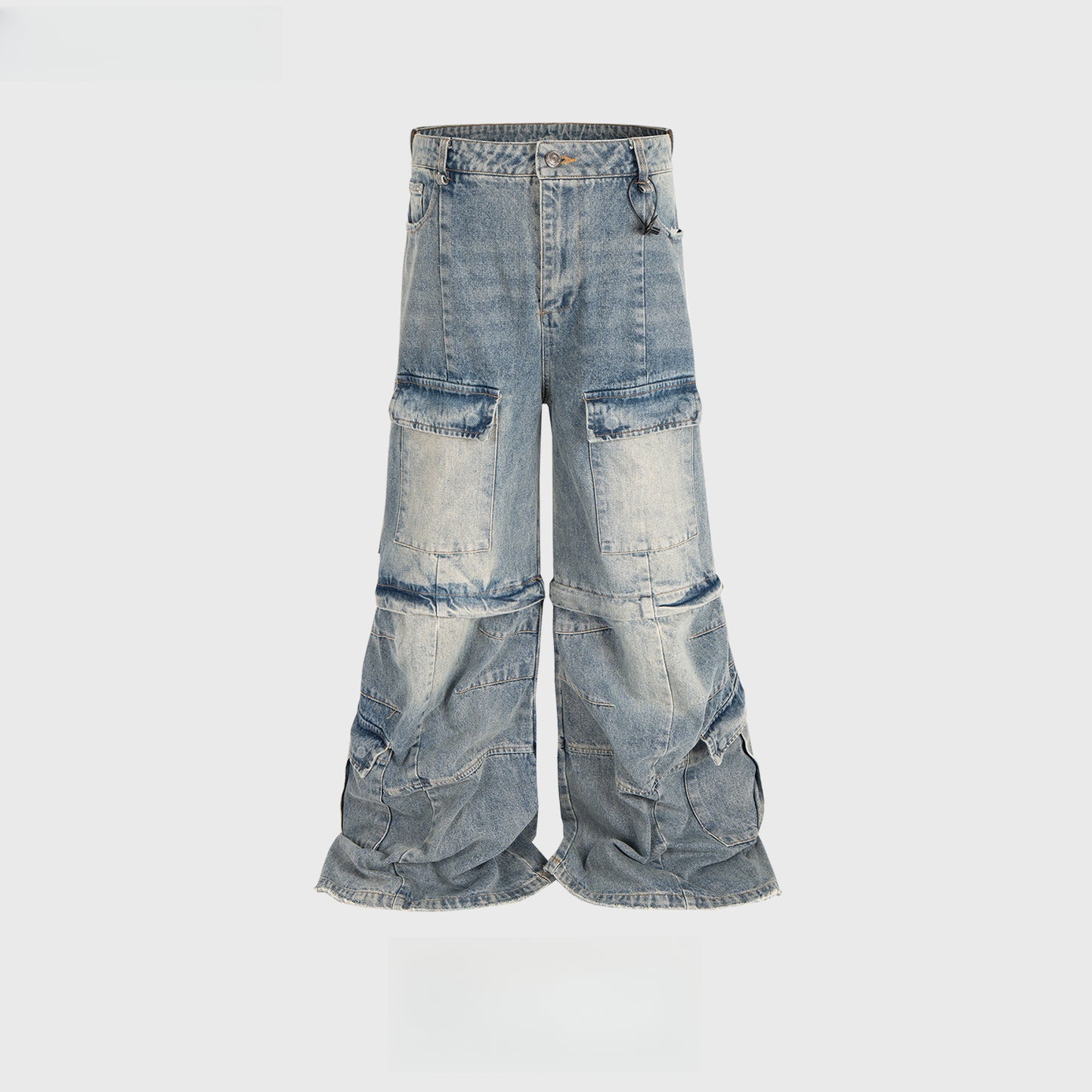 Rock Revival Jeans Flared Cargo Washed Overalls
