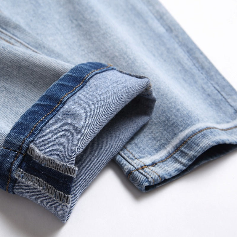 1990 Fashion Jeans Embroidered Jeans Blue Trousers