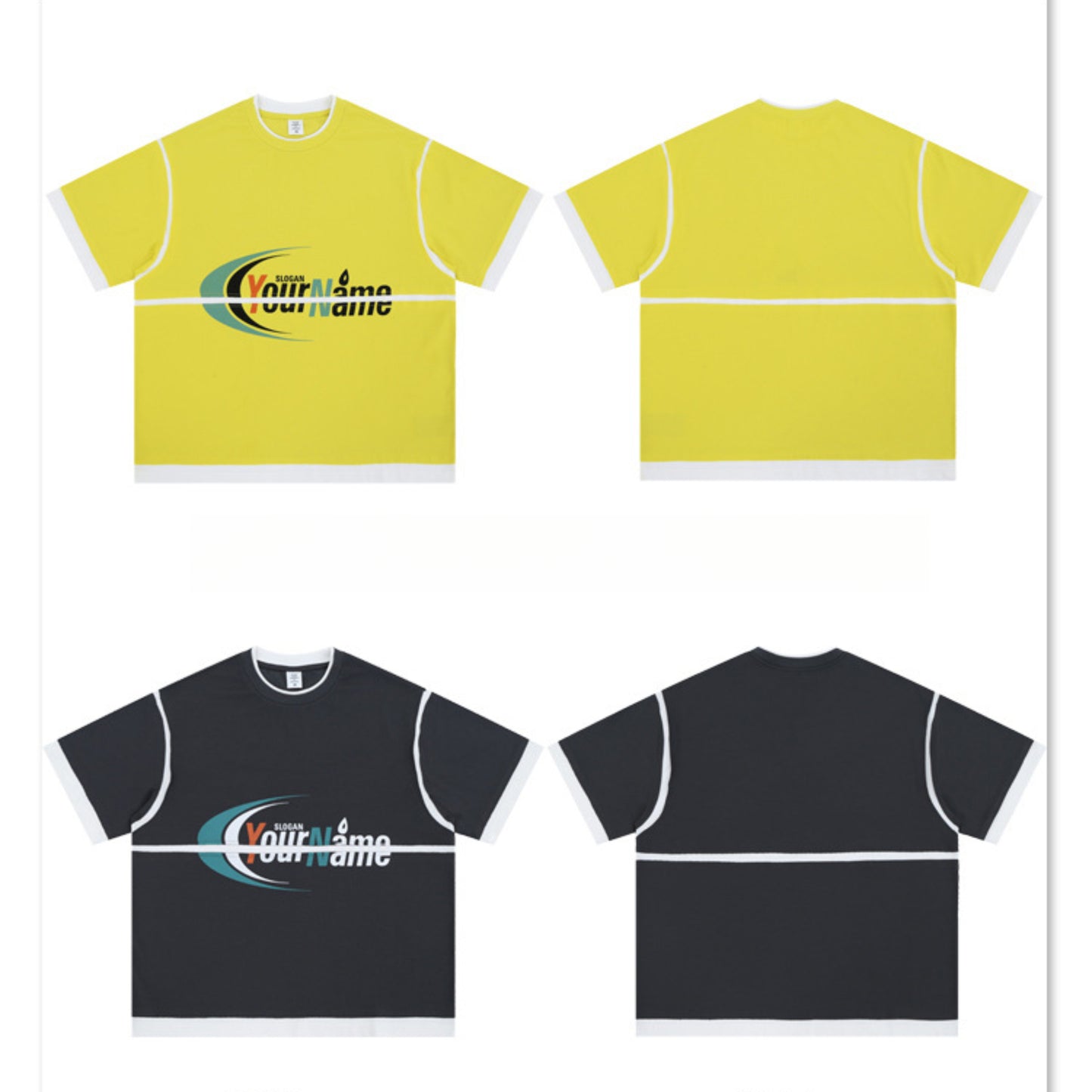 Vic Streetwear Summer Letter Print Short Sleeve T-Shirt Loose