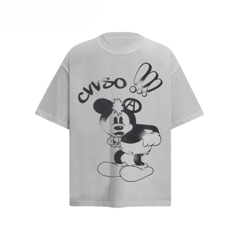 80s And 90s Vintage Fun Cartoon Print Short Sleeve T-Shirt