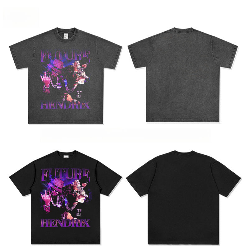 New york hip hop shop vintage hip hop future kid print short sleeve t-shirt