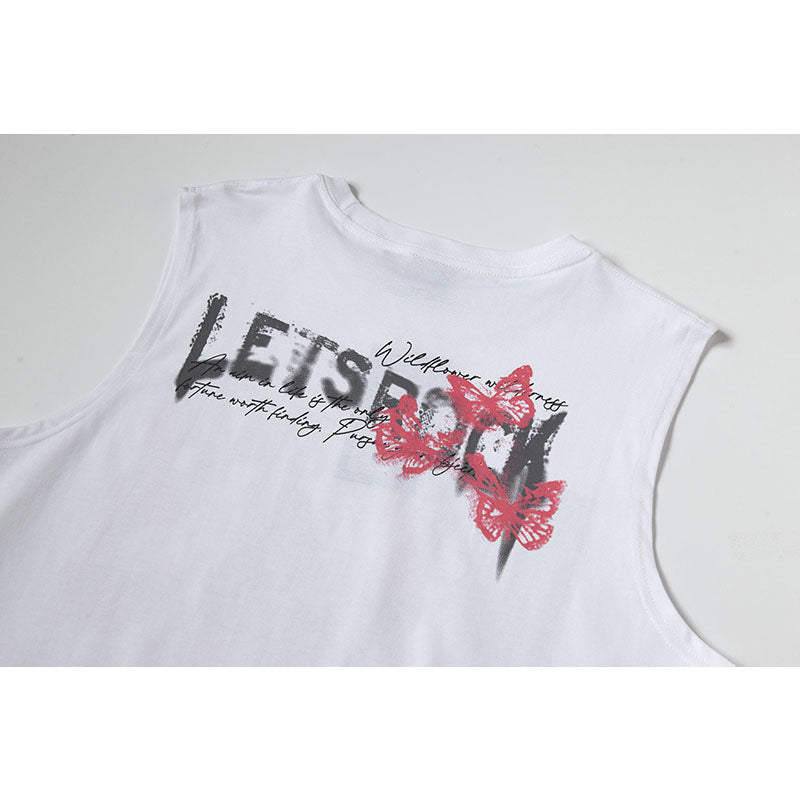 Casual Street Wear Vintage Sleeveless T-Shirt