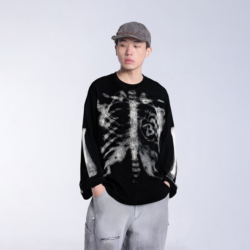 Unisex long-sleeved shirt autum skull skeleton