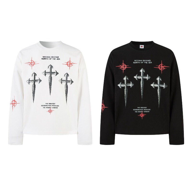 Unisex long-sleeved shirt autum dark cross
