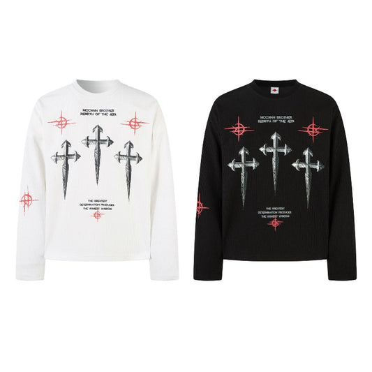 Unisex long-sleeved shirt autum dark cross