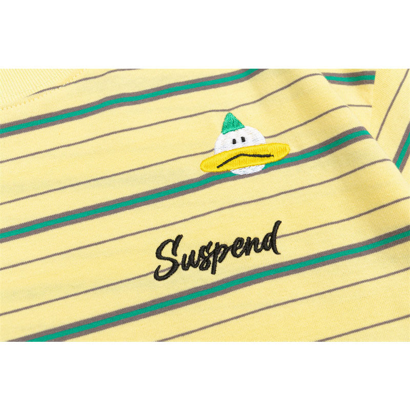 Hip Hop Shirts For Boys Crew Neck Striped Short Sleeve Shirt Casual Top