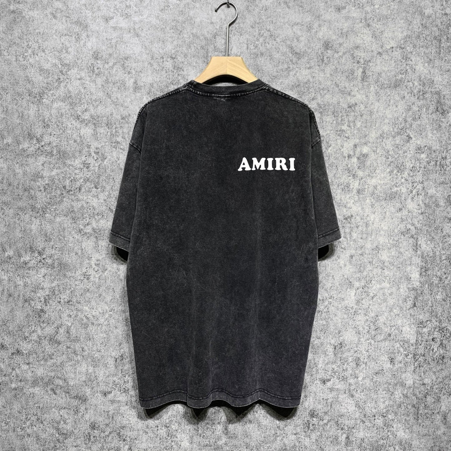 Amiri washed t-shirt fat letterprinting short sleeves