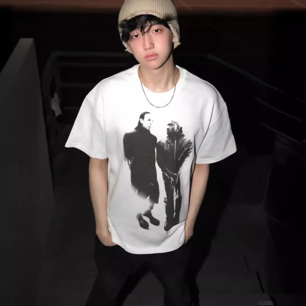 Streetwear Eua t shirt 24SS summer cotton cleanfit digital print spoof portrait short sleeve t-shirt