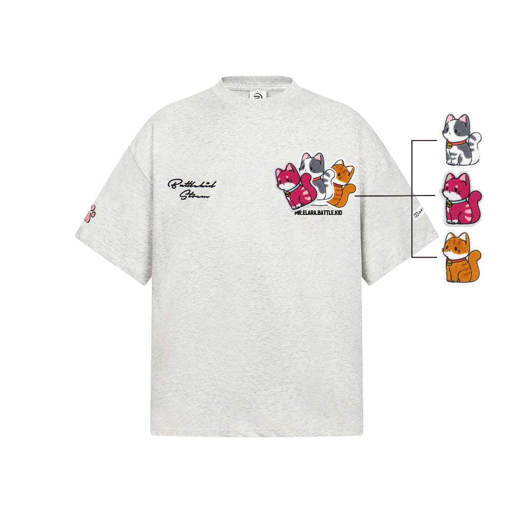 Hip Hop Clothes New York Vintage Puppy Embroidery Pound Short Sleeve T-Shirt Summer