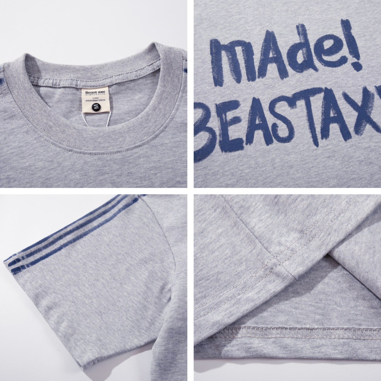 Distorted vintage letter print crew neck short sleeve t-shirt summer top