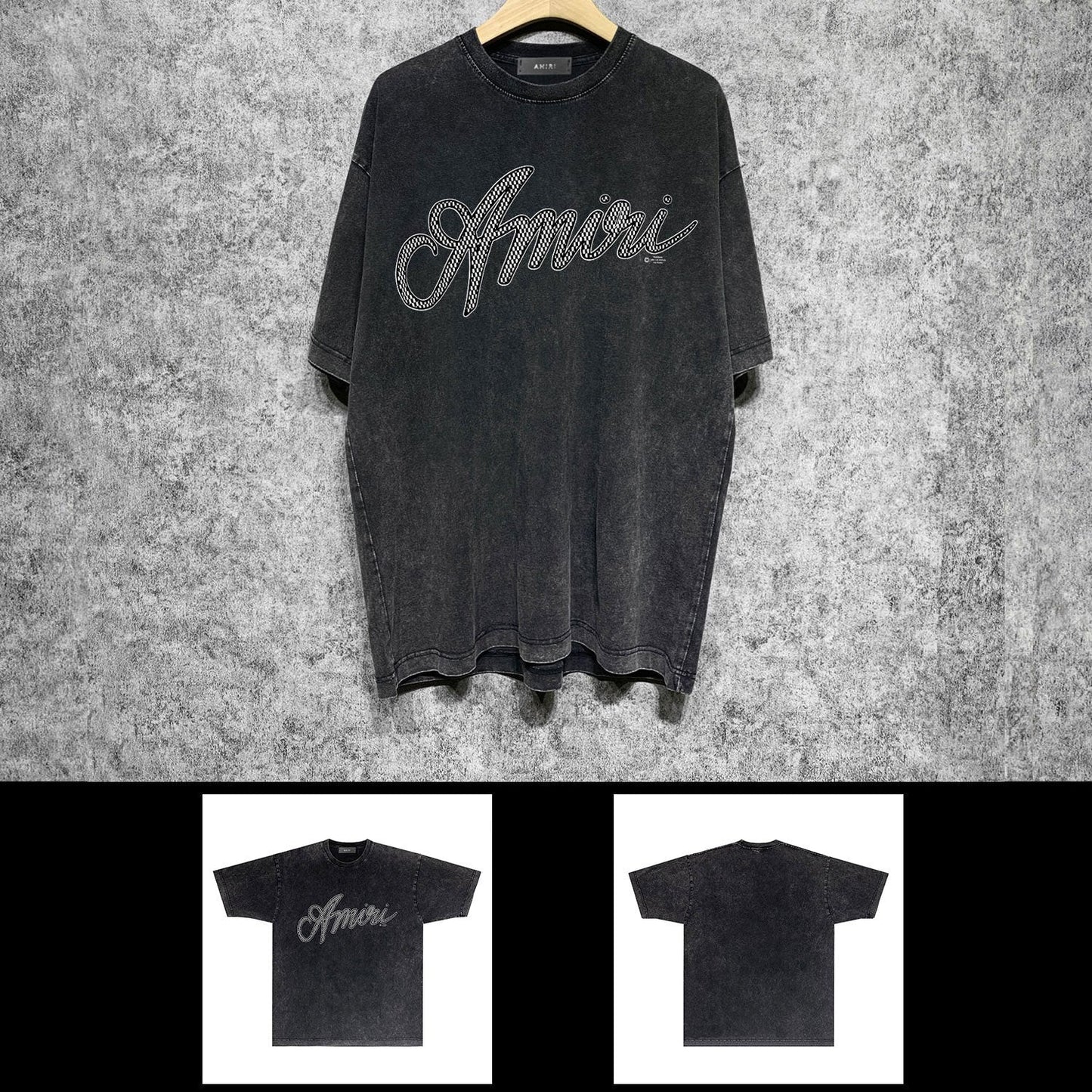 Amiri washed t-shirt black and white short sleeves
