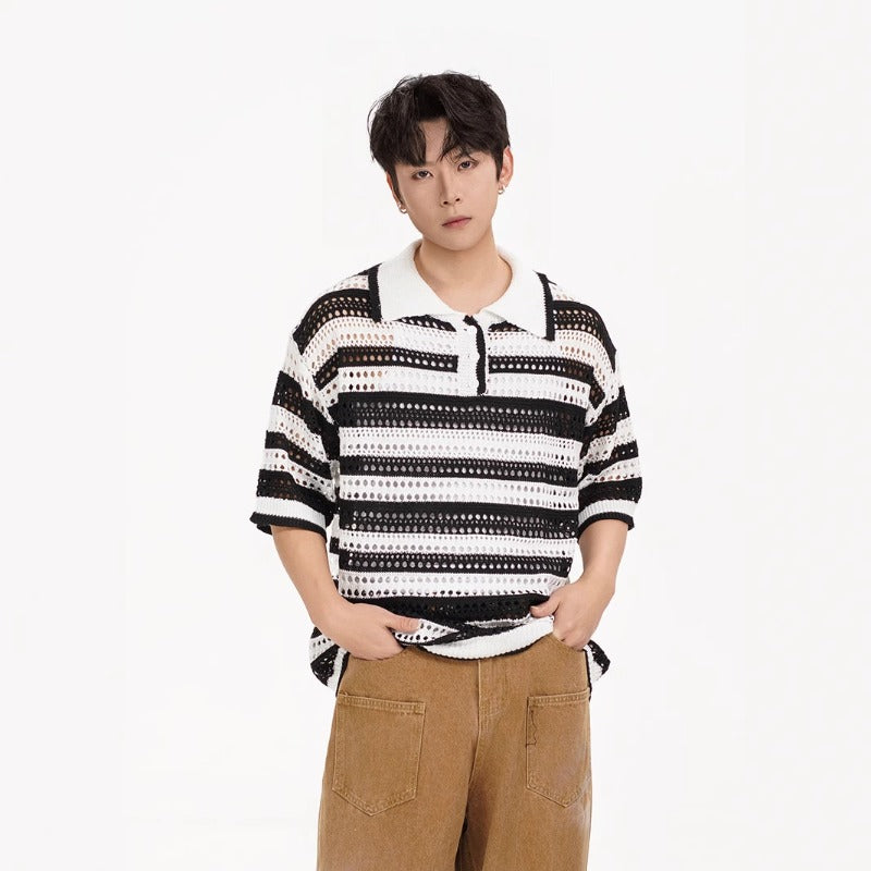 Nyc 1990 Shirt Vintage Colored Striped Knitted Sweater Casual Shirt Top