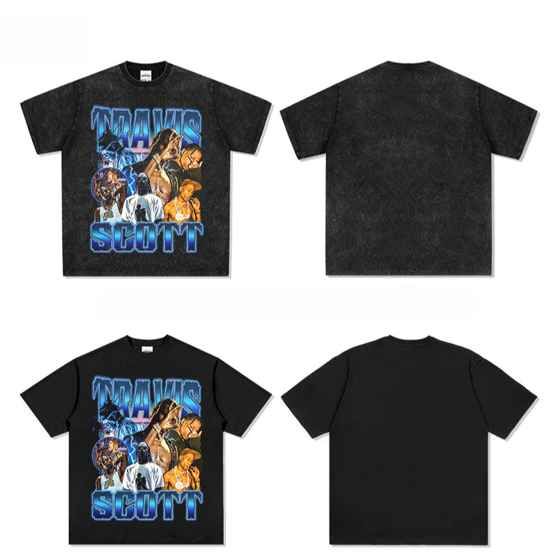 New york hip hop shop vintage hip hop scott print short sleeve t-shirt