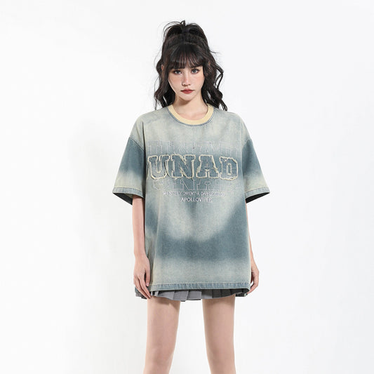 1990 Fashion T-Shirt Embroidery Short Sleeve