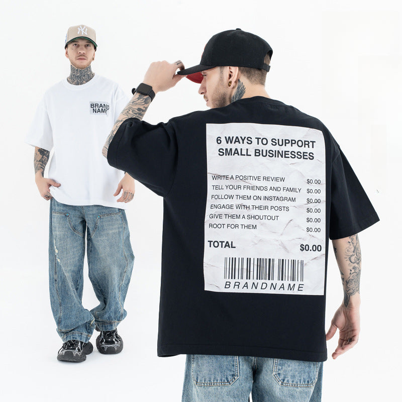 Vic Streetwear Summer Crew Neck Loose Short Sleeve T-Shirt