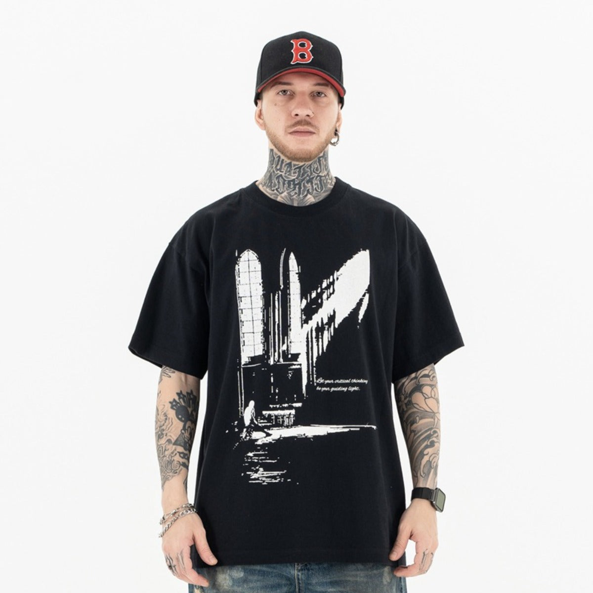Vintage College Shirts Summer Vintage Art Film Loose Short Sleeve T-Shirt