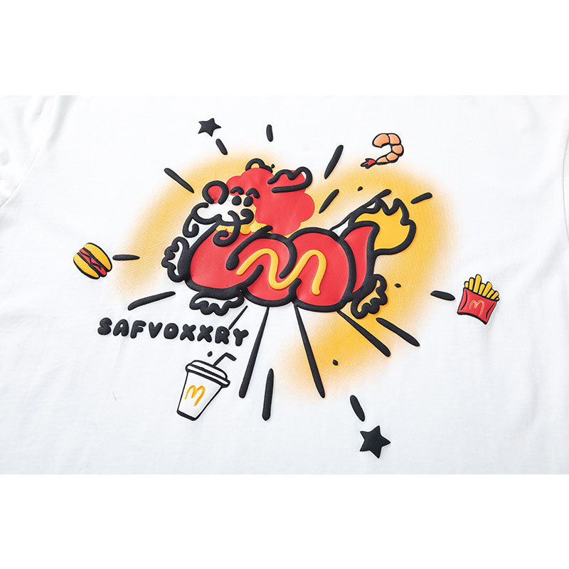 Vintage Tišö Rt Cartoon Graffiti Short Sleeve T-Shirt