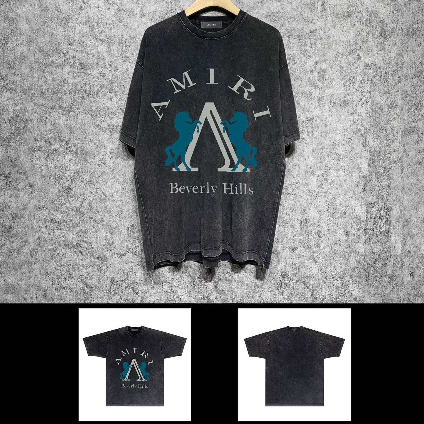 Amiri washed t-shirt horse short sleeve