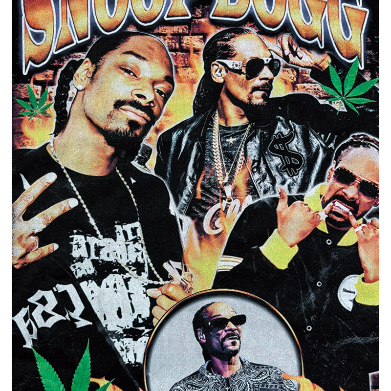Streetwear masculino hip hop Snoop Dogg print short sleeve t-shirt