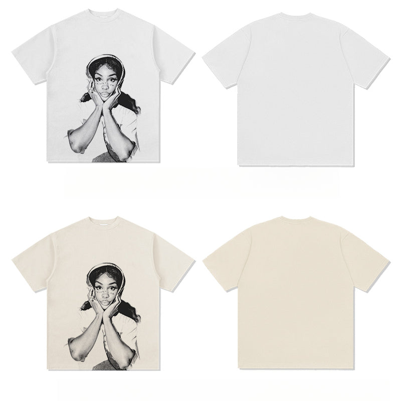 New york hip hop shop vintage hip hop sza print short sleeve t-shirt